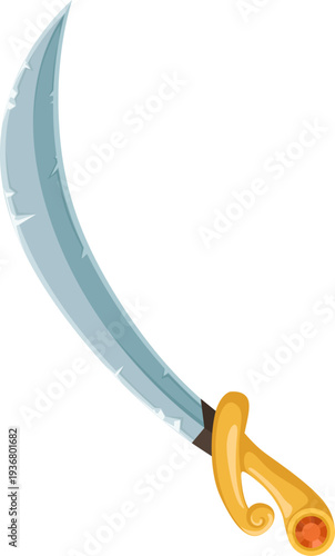 Fantasy combat blade in ancient style. Medieval weapon