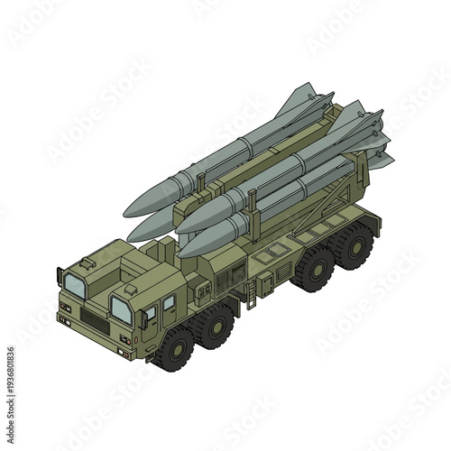 Military Missile Launcher Truck Vehicle Equipment.