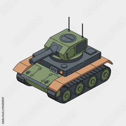 Military Tank Vehicle Illustration.
