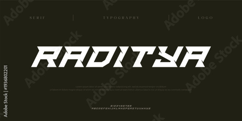 Raditya, Creative digital abstract modern alphabet fonts. Typography electronic digital game music future creative italic font design concept. vector illustration
