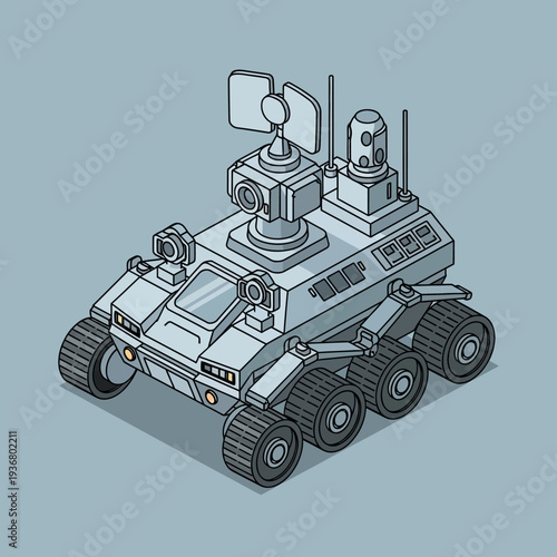 Robot Vehicle with Cameras and Sensors.