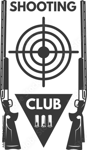 Shooting club logo. Gun badge. Aim label