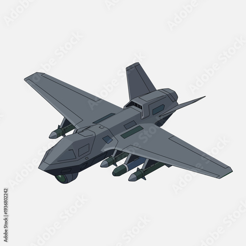 Gray Fighter Jet Model Aircraft Military.
