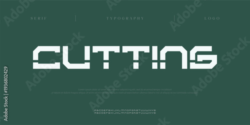 Cutting, Creative digital sport Modern Future Italic Alphabet Font. Typography urban style fonts for technology, digital, movie logo italic style. vector illustration
