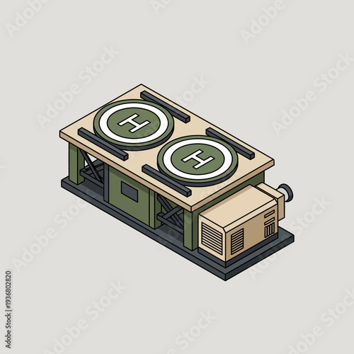 Isometric Illustration of Air Conditioning Unit.