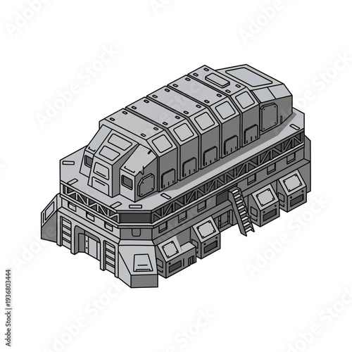 Futuristic Spacecraft Design with Modular Structure.