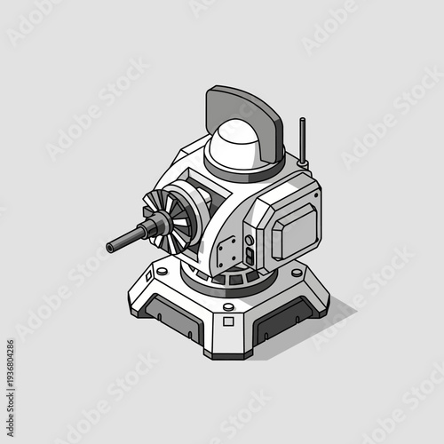 Theodolite Surveying Instrument Technical Illustration.