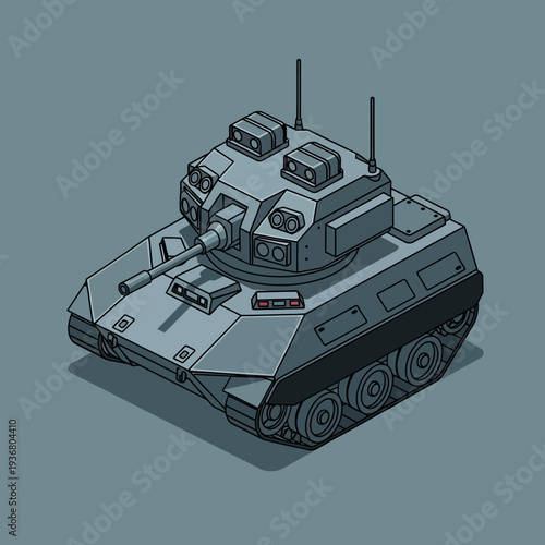 Military Tank Vehicle Illustration Design.