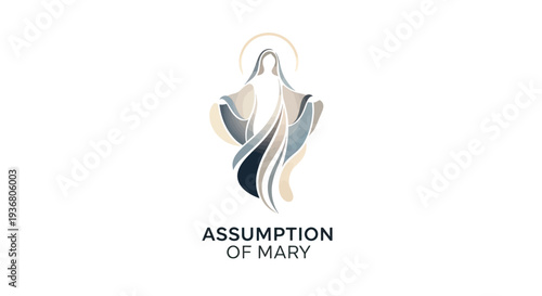 Assumption of Mary Religious Illustration Design.