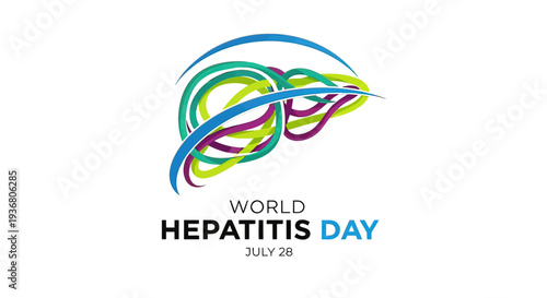 Colorful Ribbon for World Hepatitis Day.