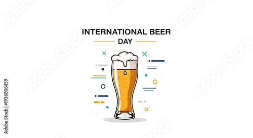 Glass of Beer with Foam Illustration.