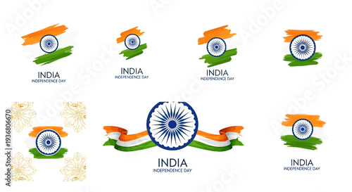 Indian Flag Emblem Logo Designs Variations.