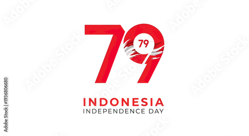 Indonesia Independence Day 79th Anniversary Logo Design.