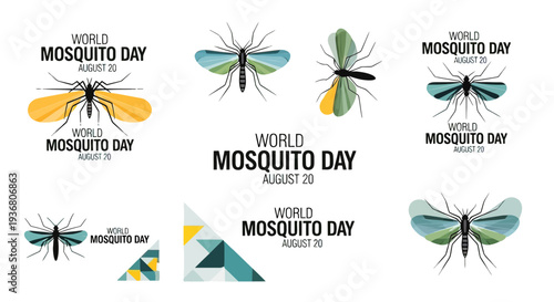 Mosquito Illustrations for World Mosquito Day.