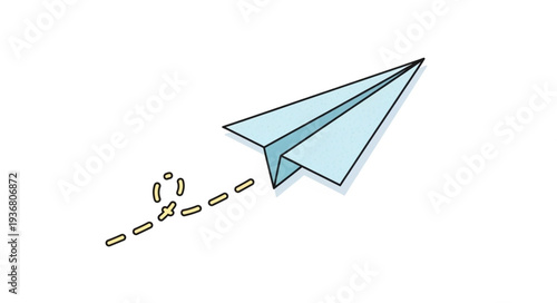 Paper Airplane Flying Through the Air.