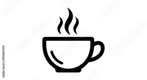 Steaming cup silhouette illustration