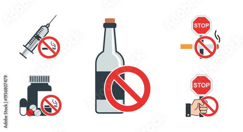 Prohibited Substances and Habits Illustration.