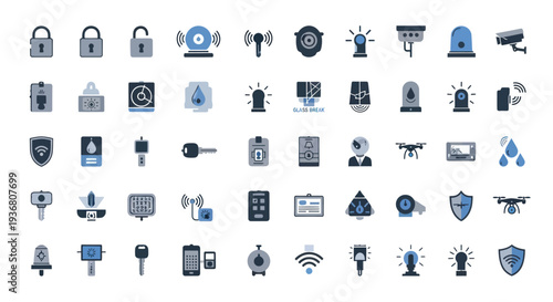 Security Icons Collection Various Symbols.