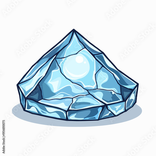 Stunning blue diamond gemstone illustration featuring sparkling facets and crystalline reflections perfect for jewelry branding or luxury gift concepts.
