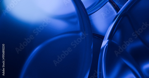 3d render abstract blue glass circle background
