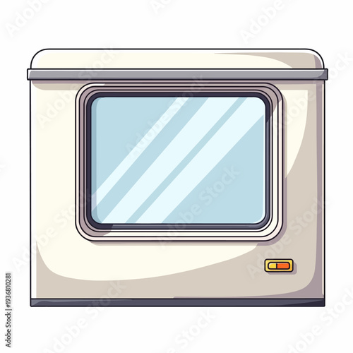 Simple and modern rectangular window icon with rounded corners and a light blue glass reflection, ideal for architectural symbols and minimalist UI design.
