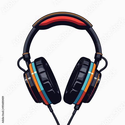 High-quality over-ear headphones with vibrant blue and orange accents perfect for professional music production, immersive gaming, or high-fidelity audio listening.
