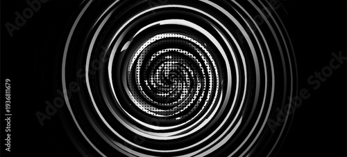 Abstract twisted black white tunnel