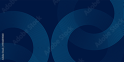 Dark blue abstract background with smooth concentric line waves and soft gradient lighting, creating a modern and elegant look for technology and corporate design projects.