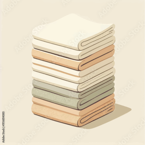 Stack of Folded Bedding and Towels.