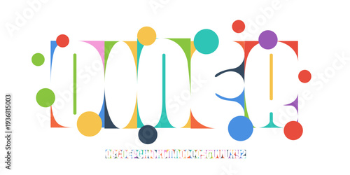 Bold Round Font Logo Alphabet Food Type Color Letter Set Modern Typography, Creative Typographic Design for Title Text, Typo Poster Headline, Type Symbol Logotype, Bubble Fonts. Vector Typeface