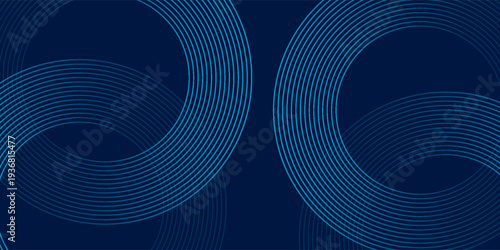 Dark blue abstract background with smooth concentric line waves and soft gradient lighting, creating a modern and elegant look for technology and corporate design projects.
