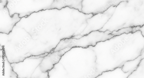 Close-up of White Marble Surface with Gray Veins.