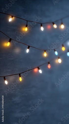 Wallpaper Mural Colorful Fairy Lights Tangled Together in Vertical Shot on a Dim Background Torontodigital.ca
