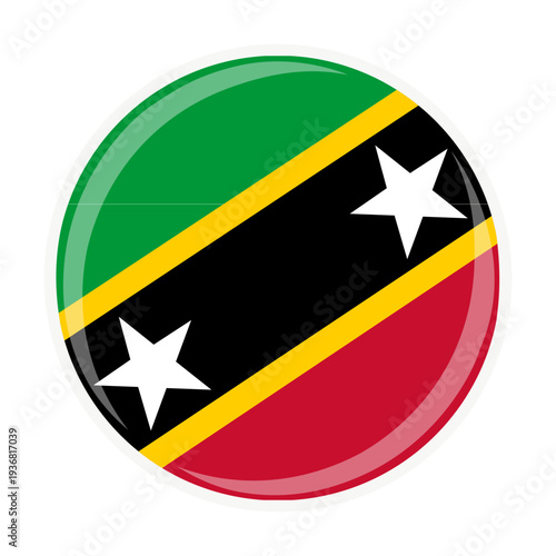Free Download Saint Kitts and Nevis national round circle flag emblem official icon - GFXLoad
