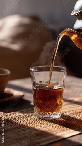 Wallpaper Mural Traditional Moroccan Tea Pouring Shot Captured in Vertical Up Perspective Torontodigital.ca