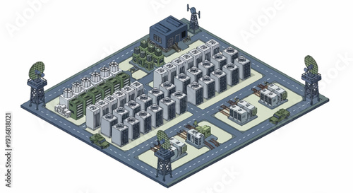Isometric 3D illustration of ancient temple.