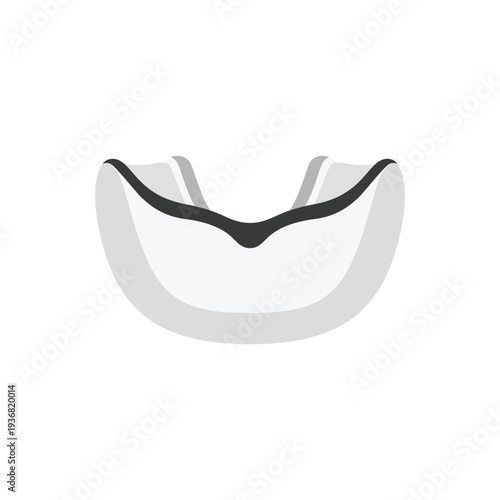Mouth guard front view flat vector illustration isolated on white background