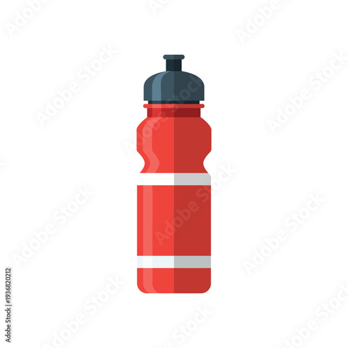 Sports water bottle flat vector illustration isolated on a clean white backdrop