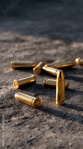 Wallpaper Mural Scattered Bullet Casings on Ground in Editorial Vertical Shot for Stock Photography Torontodigital.ca