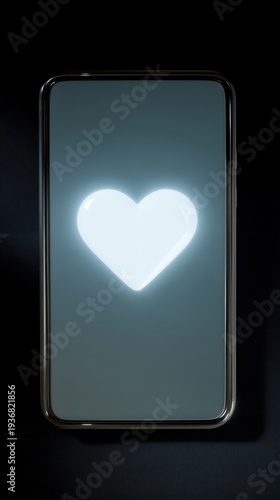 Wallpaper Mural Holographic Heart Shaped Donation Box with Glowing Effect on Smartphone Display Torontodigital.ca