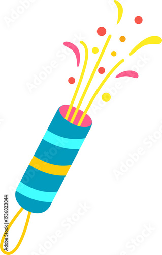 Colorful vector art illustration of a paintbrush with color pencils and a rainbow design concept for a happy party celebration