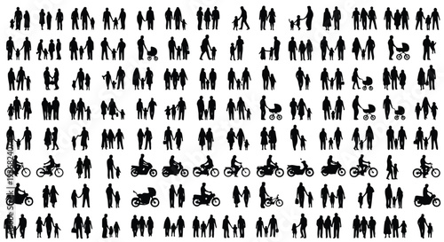 Set of 100+ Black People Silhouettes Vector