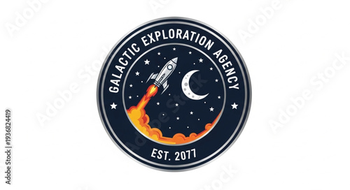 Galactic Exploration Agency Logo Emblem Design.