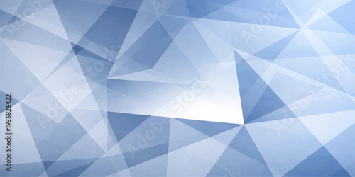 An abstract blue background featuring a futuristic geometric triangle pattern with a light polygonal mosaic texture and origami style vector elements for a modern wallpaper design template