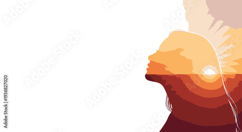 Human Head Silhouette with Inner Light.