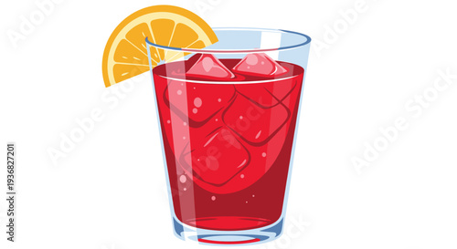 Cranberry Juice with Orange Slice Garnish.