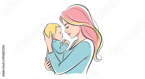 Mother Holding Baby Close to Face.