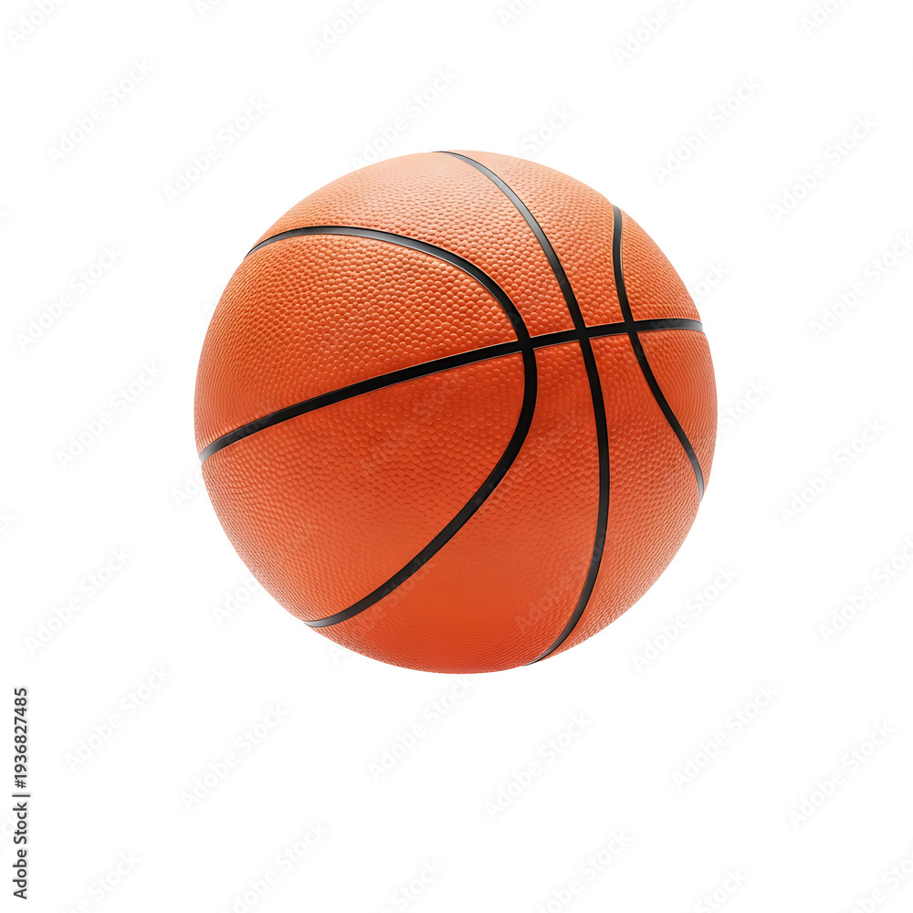 Fototapeta premium A basketball on transparent background, isolated against a black backdrop