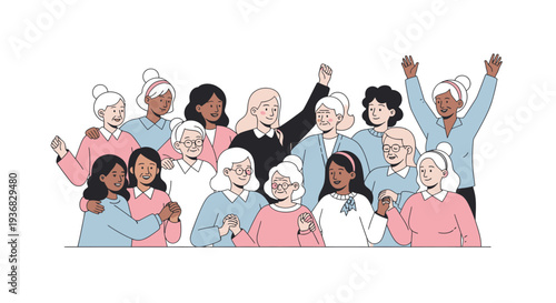 Diverse Group of People Celebrating Together.