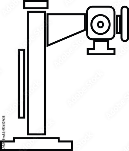 X ray machine medical equipment icon in black line style featuring radiology, scanner, imaging, diagnostic, hospital technology and healthcare synonym elements for clinic design